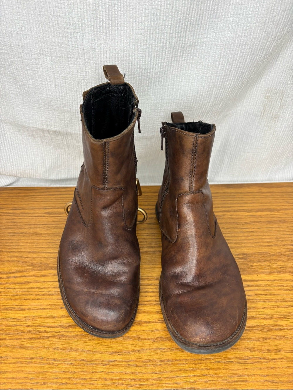 Merrell Tetra Catch Waterproof Brown Leather Chelsea Ankle Boots Women's Size 7